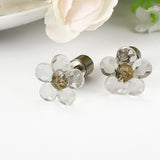 1 Pair Led Christmas Plum Flower Ear Studs