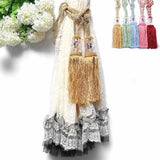 1 Pair Crystal Beaded Tassels Tieback Curtain Cord 6 Colors