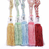 1 Pair Crystal Beaded Tassels Tieback Curtain Cord 6 Colors