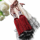 1 Pair Crystal Beaded Tassels Tieback Curtain Cord 6 Colors