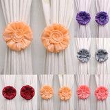 1 Pair Rose Flower Window Curtain Tieback Clip-on Fastener For Home Decor