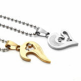 1 Pair I Love You Matching Hearts Lover Necklaces