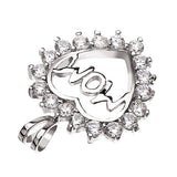 'MOM' Sterling Silver Rhinestone Pendant