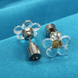 1 Pair Led Christmas Plum Flower Ear Studs